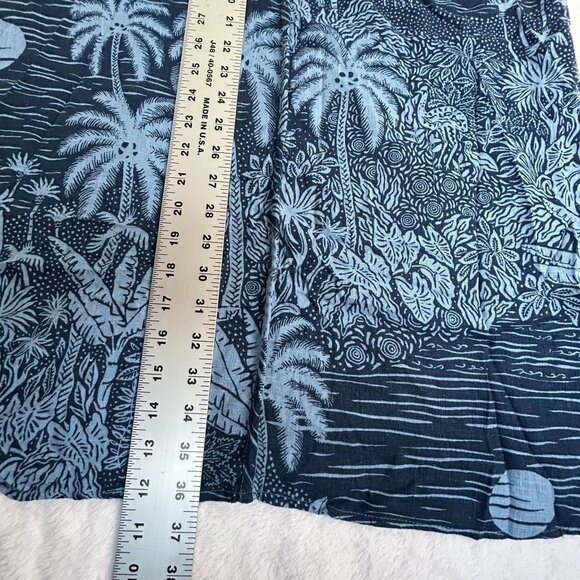 Desmond & Dempsey X H&M Women Tropical Print Blue Shift Dress Blue V-Neck Casual - Picture 8 of 8